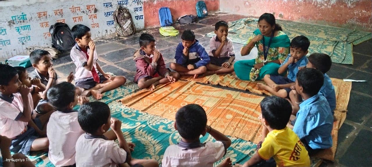 Children engaged in interactive learning