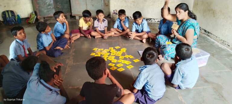 Happy students showing their progress