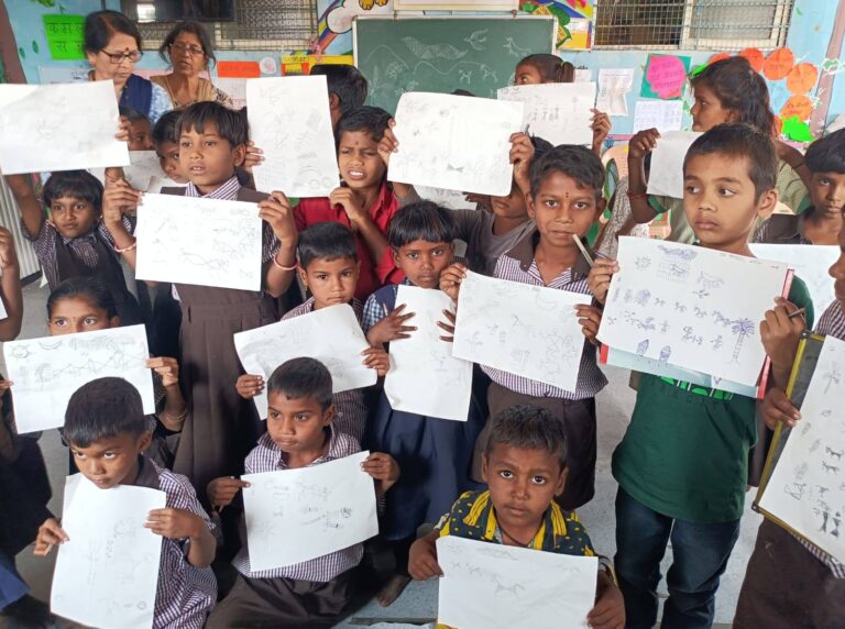 Children engaged in joyful learning at our study center